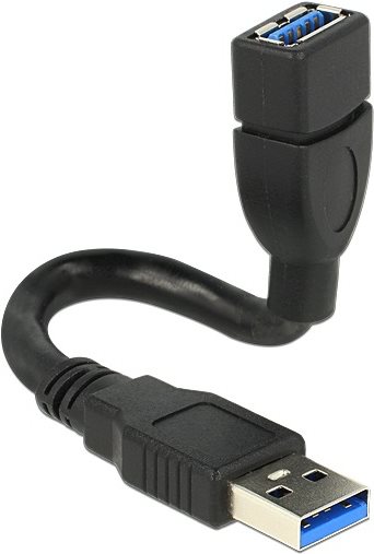 DeLOCK ShapeCable - USB-Verlängerungskabel - 9-polig USB Typ A (M) - 9-polig USB Typ A (W) - 15cm (USB3.0) - Schwarz (83713) von Delock
