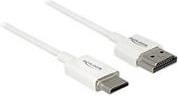 DeLOCK Slim High Quality - HDMI mit Ethernetkabel - mini HDMI (M) bis HDMI (M) - 25cm - dreifach abgeschirmtes Twisted-Pair-Kabel - weiß - 4K Unterstützung (85140) von Delock