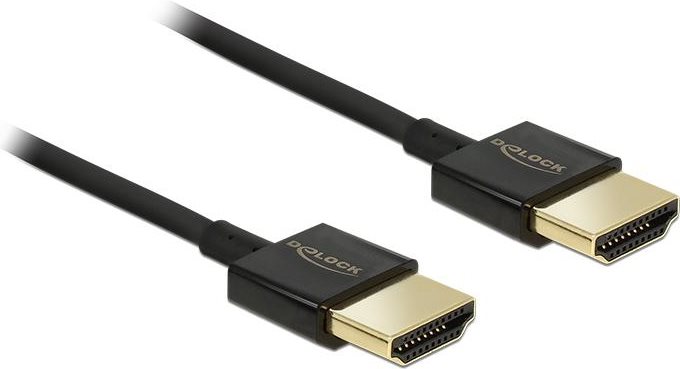 DeLOCK Slim Premium - Video-/Audio-/Netzwerkkabel - HDMI - 36 AWG - HDMI, 19-polig (M) - HDMI, 19-polig (M) - 3,0m - dreifach abgeschirmtes Twisted-Pair-Kabel - Schwarz (84774) von Delock