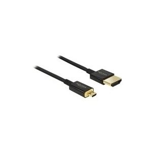 DeLOCK Slim Premium - Video-/Audio-/Netzwerkkabel - HDMI - 36 AWG - HDMI, 19-polig (M) - bis - 19-polig Micro-HDMI (M) - 3,0m - Dreifachisolierung - Schwarz (84784) von Delock