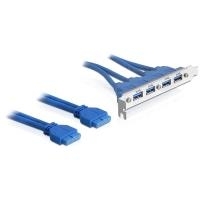 DeLOCK Slotblech USB3.0 Pin Header 19 Pin 2 x intern > 4 x USB3.0-A Buchse extern - Slotblech (82974) von Delock