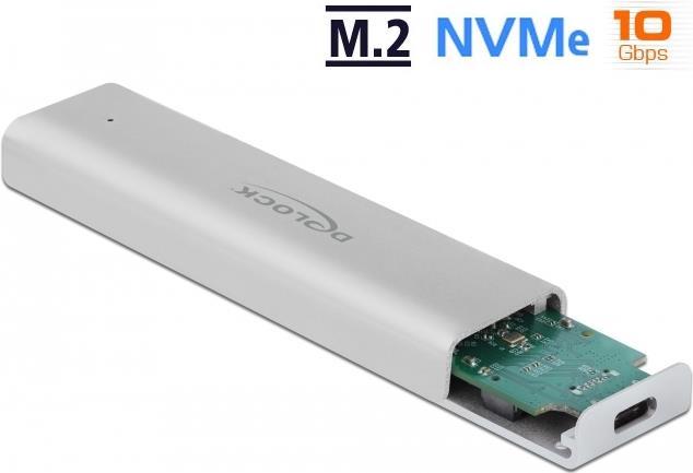 DeLOCK - Speichergehäuse - M.2 NVMe Card - 10GBps - USB 3,2 (Gen 2) - Silber (42634) von Delock