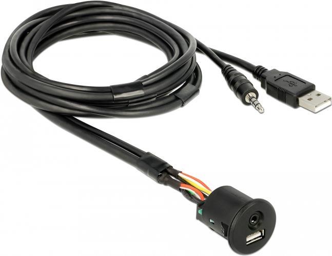 DeLOCK - USB / audio extension cable - USB, Mini-Stecker (M) bis USB, Mini-Stecker (W) - 1.5 m - Schwarz von Delock