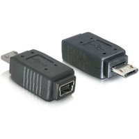 DeLOCK USB 2.0 Adapter micro-B St. zu mini USB 5pin Bu. 65063 schwarz von Delock