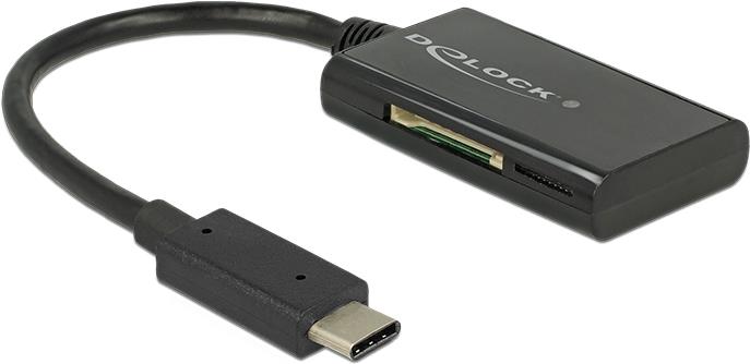 DeLOCK USB 3,1 Gen 1 Card Reader USB Type-C male 4 Slots - Kartenleser - All-in-one (MMC, SD, miniSD, RS-MMC, TransFlash, MMCmobile, microSD, MMCmicro, SDHC, miniSDHC, microSDHC, SDXC, microSDXC, SDHC UHS-I, microSDHC UHS-I) - USB-C (91740) von Delock