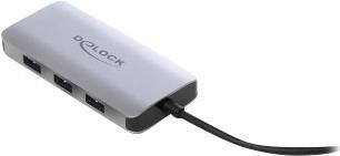 DeLOCK USB 3,2 Gen 1 Hub with 4 Ports and Gigabit LAN and PD - Hub - 4 x USB 3,2 Gen 1 + 1 x 10/100/1000 - Desktop (63252) von Delock