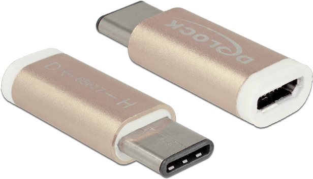DeLOCK - USB-Adapter - 5-polig Micro-USB Typ B (W) - 24-Pin-USB Typ C (M) (USB2.0 - USB 3,1) - kupferfarben (65677) von Delock