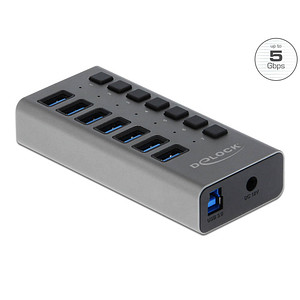 DeLOCK USB-Hub 7-fach grau von Delock