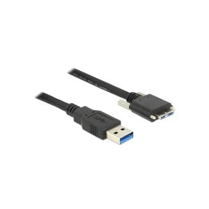DeLOCK - USB-Kabel - 9-polig USB Typ A (M) - 10-polig Micro-USB Typ B (M) - 3,0m (USB3.0) - Fl�gelschrauben - Schwarz (83599) von Delock