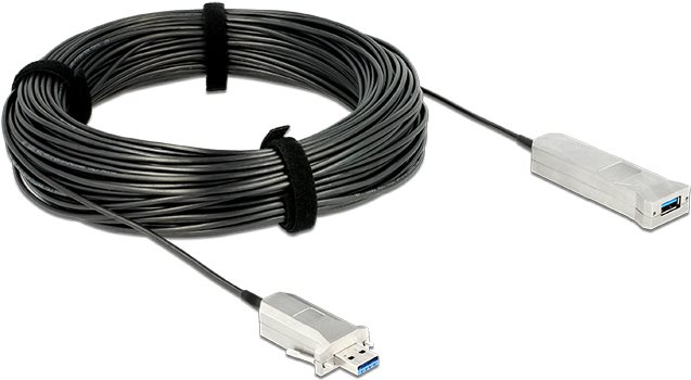 DeLOCK - USB-Kabelsatz (USB / USB2.0 / USB3.0) - aktives Kabel (Signalregenerierung), Flügelschrauben - Schwarz (83740) von Delock