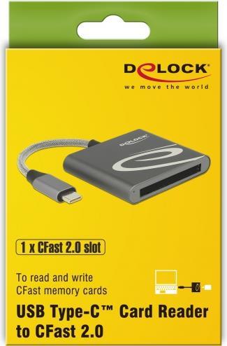 DeLOCK USB Type-C Card Reader for CFast 2,0 memory cards - Kartenadapter (CFast Card Typ I, CFast Card Typ II) - USB-C (91745) von Delock
