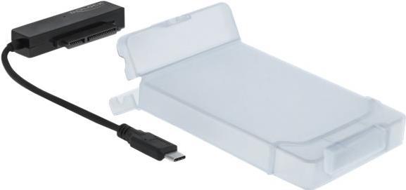 DeLOCK USB Type-C to SATA Converter with 2.5 Protection Cover - Schnittstellenadapter - SATA 6Gb/s - 600MBps - USB-C - Schwarz (64084) von Delock