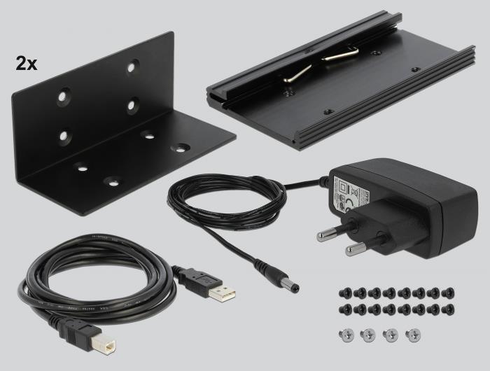 DeLOCK USB2.0 to 12 Port Serial RS-232 Hub with surge protection and extended temperature range - Serieller Adapter - USB2.0 - RS-232 x 12 - Schwarz (64070) von Delock