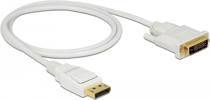 DeLOCK - Videokabel - Single Link - DisplayPort (M) bis DVI-D (M) - DisplayPort 1,2a - 1,0m - passiv - weiß (83813) von Delock