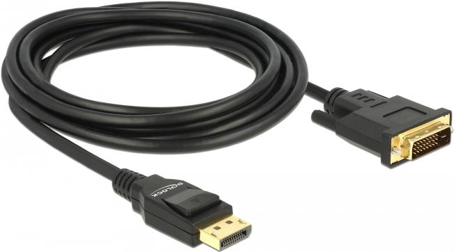 DeLOCK - Videokabel - Single Link - DisplayPort (M) bis DVI-D (M) - DisplayPort 1,2a - 3,0m - passiv - Schwarz (85314) von Delock