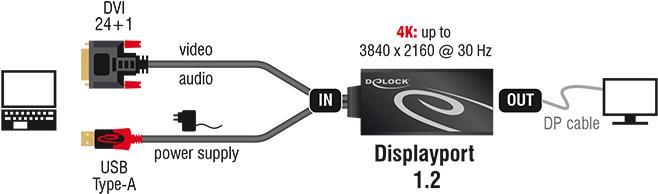 DeLOCK - Videokonverter - DVI - DisplayPort - Schwarz - Einzelhandel DeLOCK - Videokonverter - DVI - DisplayPort - Schwarz - Einzelhandel von Delock