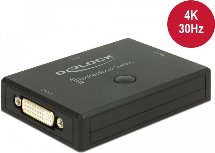 DeLock DVI 2 - 1 Switch bidirectional 4K 30 Hz - Video-Schalter - 2 x DVI - Desktop von Delock