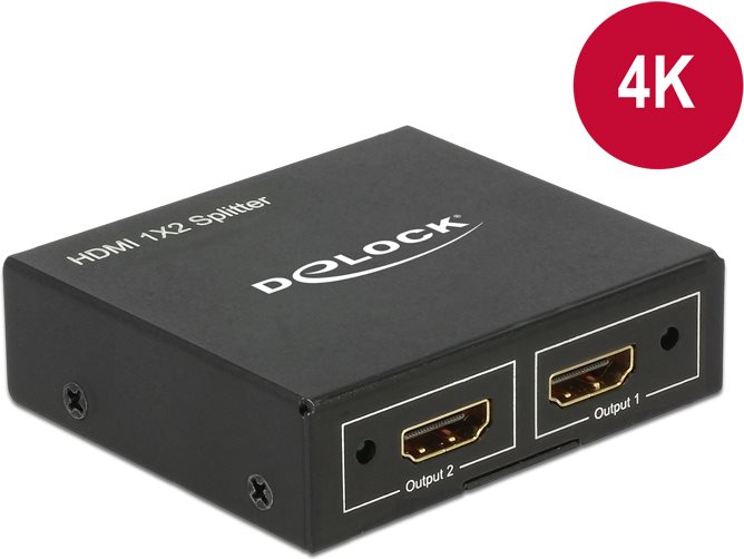 DeLock HDMI Splitter 1 x HDMI in > 2 x HDMI out 4K - Video-/Audio-Splitter - 2 x HDMI - Desktop DeLock HDMI Splitter 1 x HDMI in > 2 x HDMI out 4K - Video-/Audio-Splitter - 2 x HDMI - Desktop von Delock