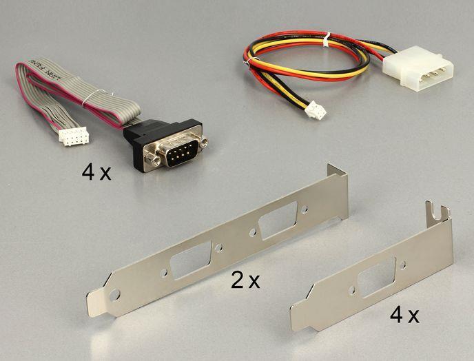 DeLock MiniPCIe I/O PCIe full size 4 x Serial RS-232 with Voltage Supply - Serieller Adapter - PCI Express 2,0 Mini Card - RS-232 x 4 (95244) von Delock