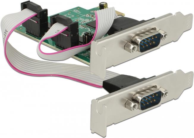 DeLock PCI Express Card > 2 x Serial RS-232 High Speed 921K with Voltage supply - Serieller Adapter - PCIe 2.0 - RS-232 x 2 von Delock