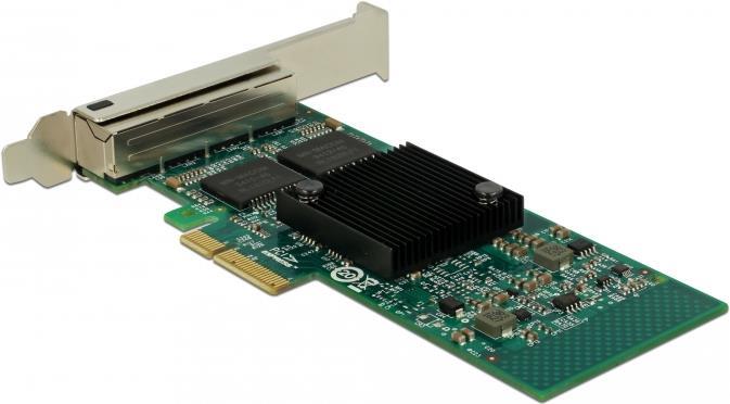 DeLock PCI Express Card > 4 x Gigabit LAN - Netzwerkadapter - PCIe 2.1 x4 Low-Profile - Gigabit Ethernet x 4 von Delock