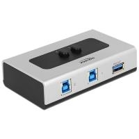 DeLock Switch USB3.0 2 port manual bidirectional - USB-Umschalter für die gemeinsame Nutzung von Peripheriegeräten - 2 x SuperSpeed USB3.0 - Desktop (87667) von Delock