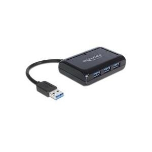 DeLock USB3.0 Hub 3 Port + 1 Port Gigabit LAN 10/100/1000 Mb/s - Netzwerkadapter - SuperSpeed USB3.0 - 10Mb LAN, 100Mb LAN, GigE - 10Base-T, 100Base-TX, 1000Base-T + 3 x USB3.0 (62440) von Delock