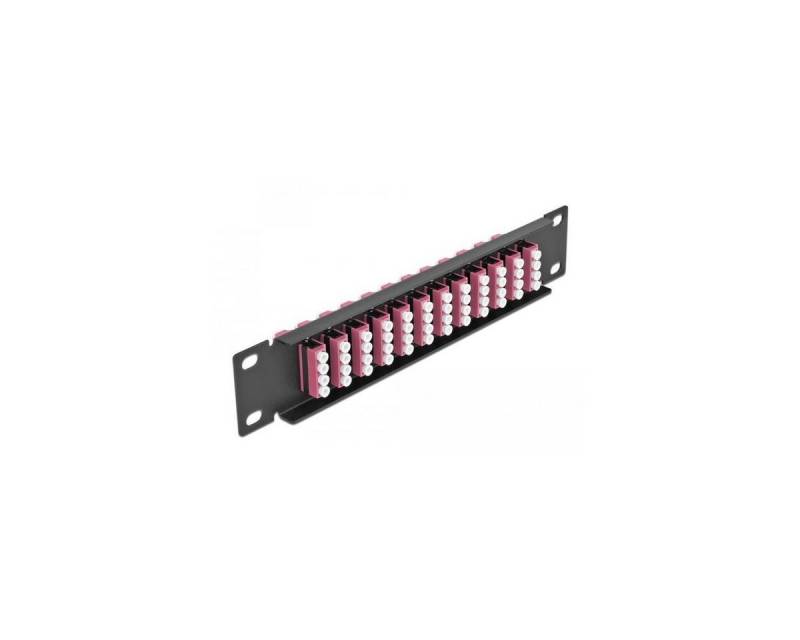 Delock 10 Zoll LWL Patchpanel 12 Port LC Quad violett 1 HE schwarz Netzwerk-Patch-Panel von Delock