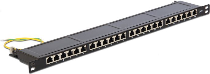 Delock 19? Patchpanel 24 Port Cat.6 0,5 HE schwarz (43316) von Delock