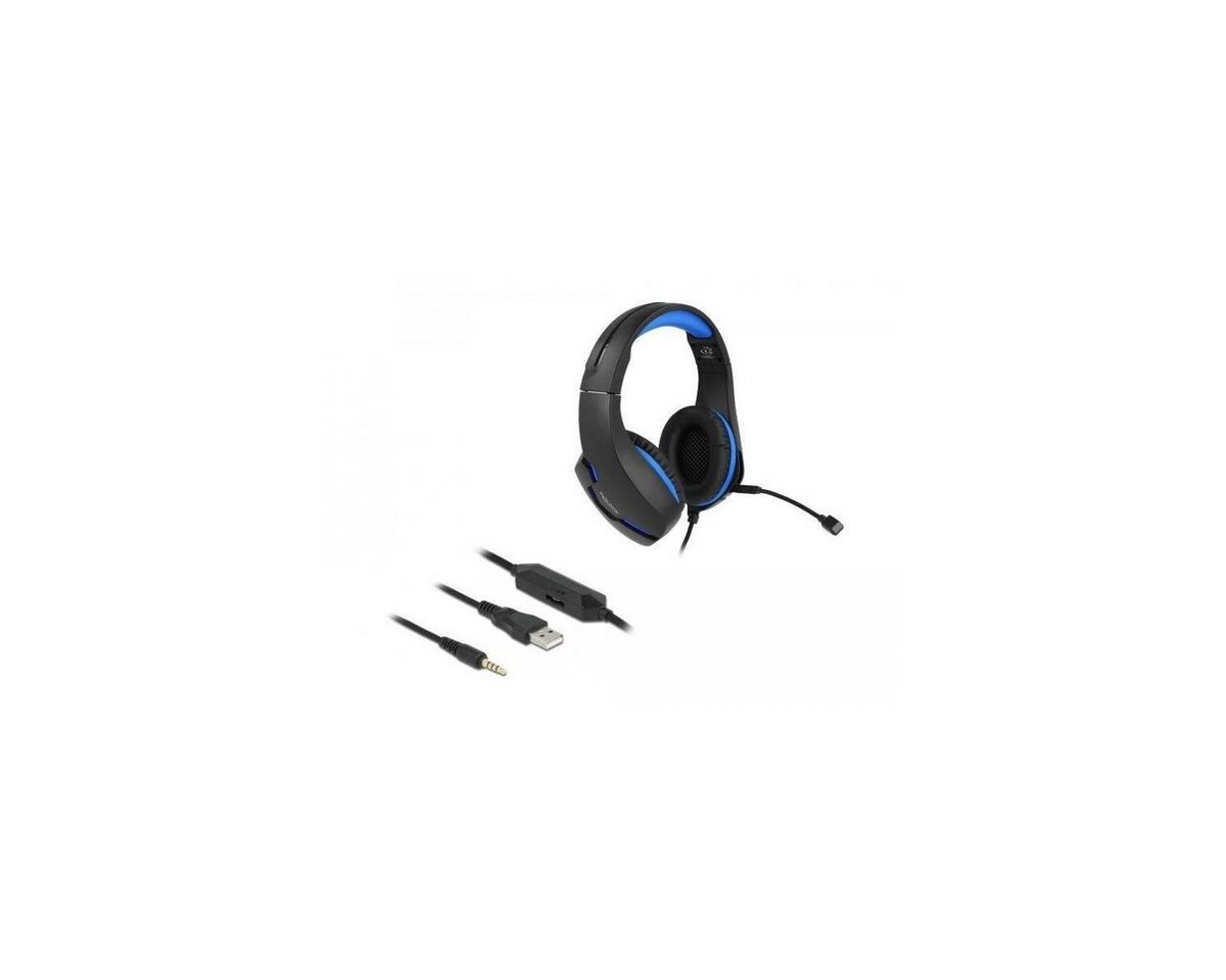 Delock 27182 - Gaming Headset, 3,5 mm Klinkenstecker, blaue... Headset von Delock