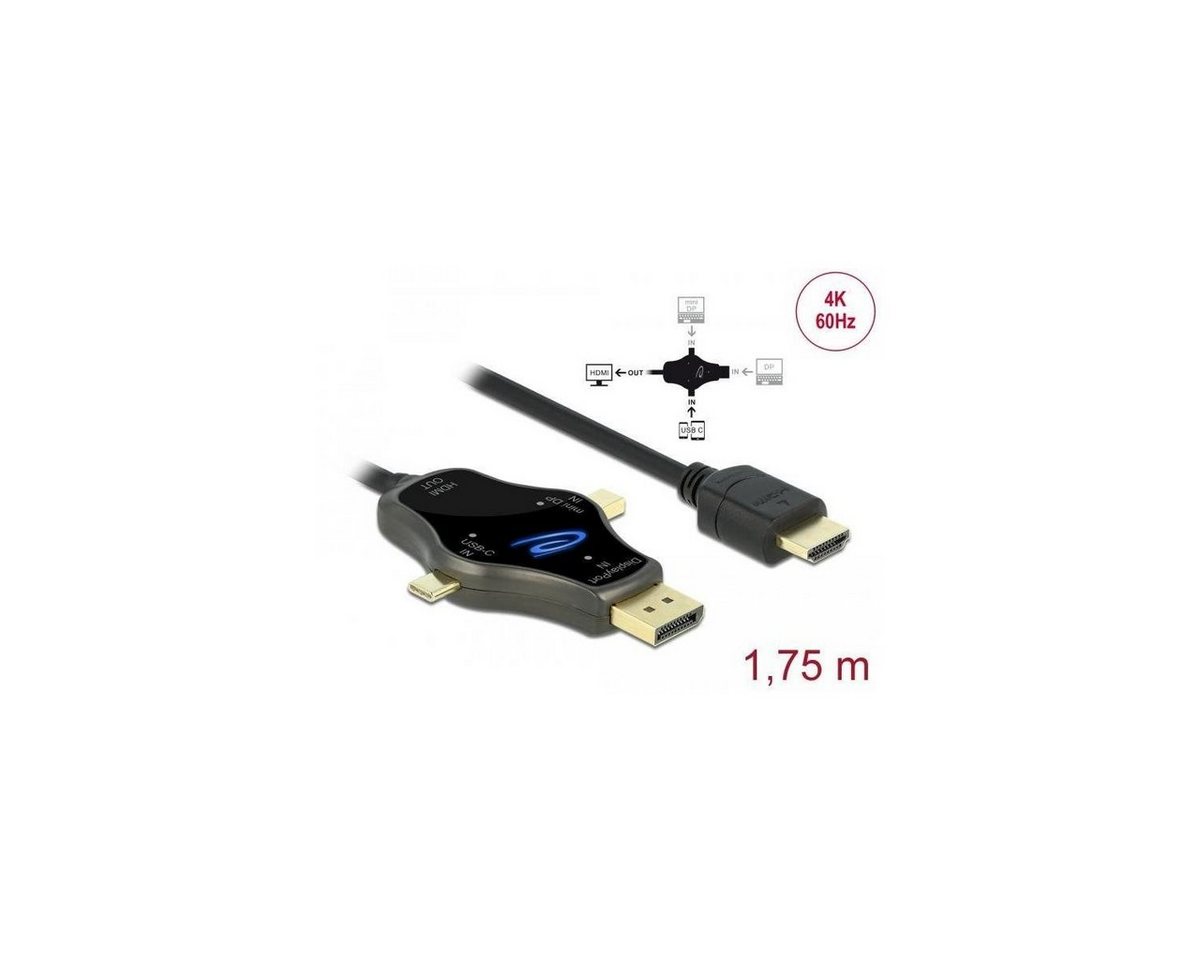 Delock 3 in 1 Monitorkabel mit USB-C/DisplayPort/mini... HDMI-Kabel, Display Port, DisplayPort (175,00 cm) von Delock