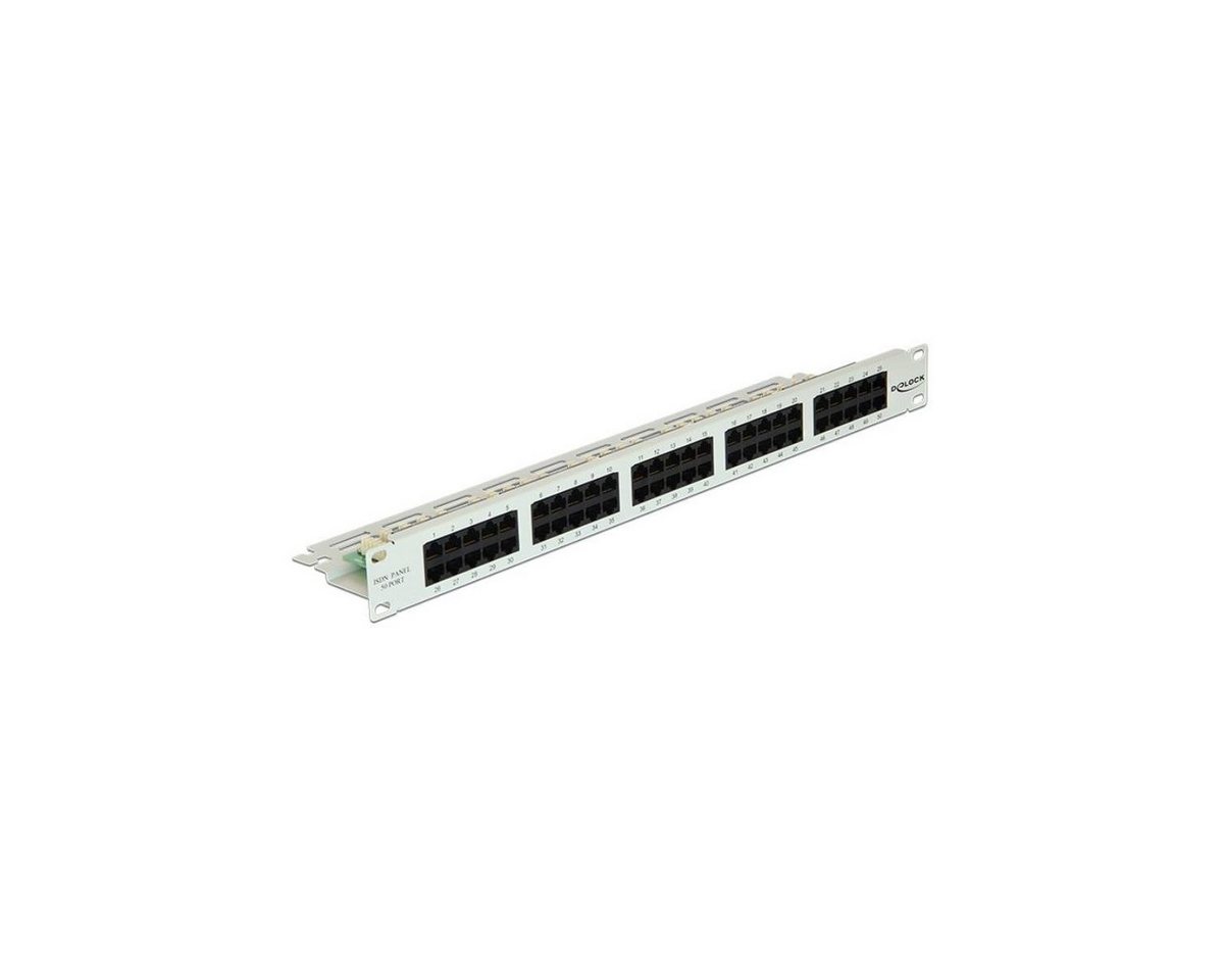 Delock 43030 - 19 Patchpanel 50 Port Cat.3 ISDN grau Netzwerk-Patch-Panel von Delock