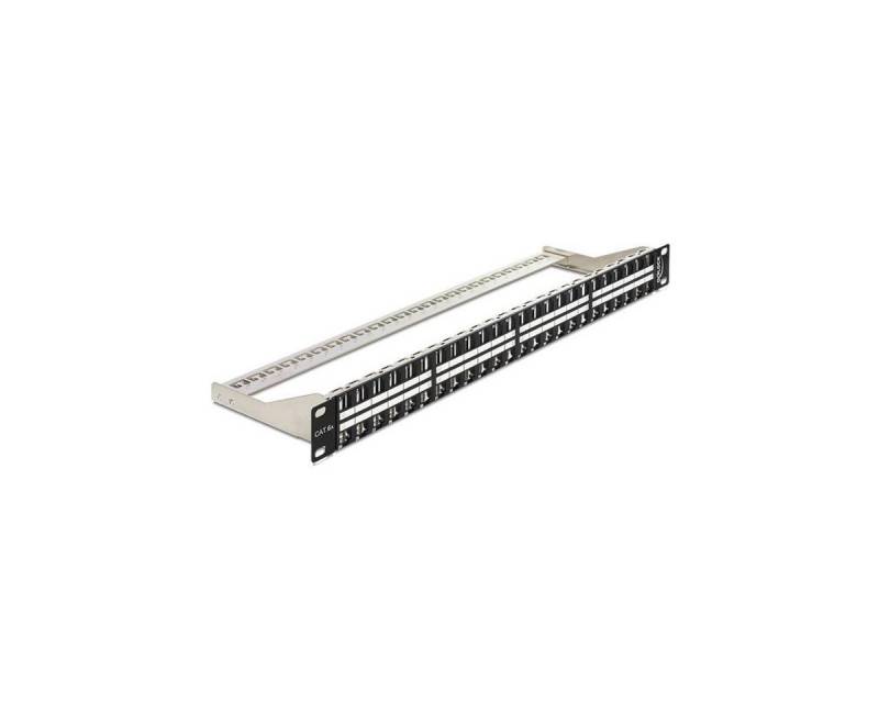 Delock 43280 - 19 Keystone Patchpanel 48 Port 1 HE schwarz Netzwerk-Patch-Panel von Delock