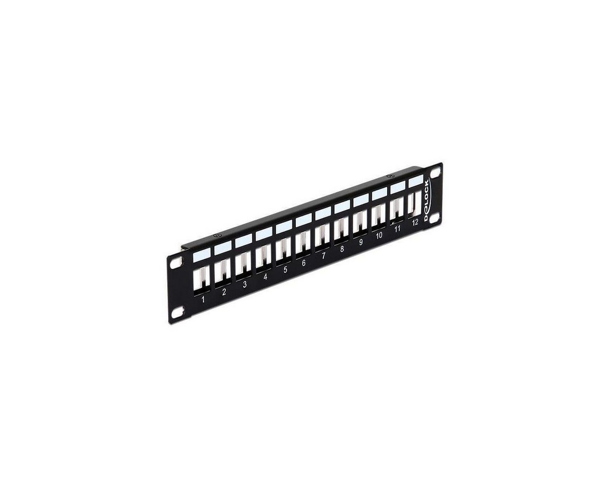 Delock 43326 - 10 Keystone Patchpanel 12 Port Metall schwarz Glasfaserkabel" von Delock