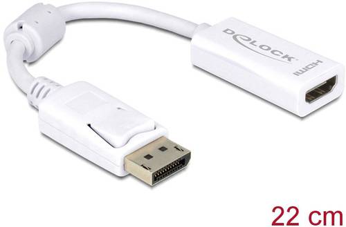 Delock 61767 DisplayPort / HDMI Adapter [1x DisplayPort Stecker - 1x HDMI-Buchse] Weiß mit Ferritke von Delock