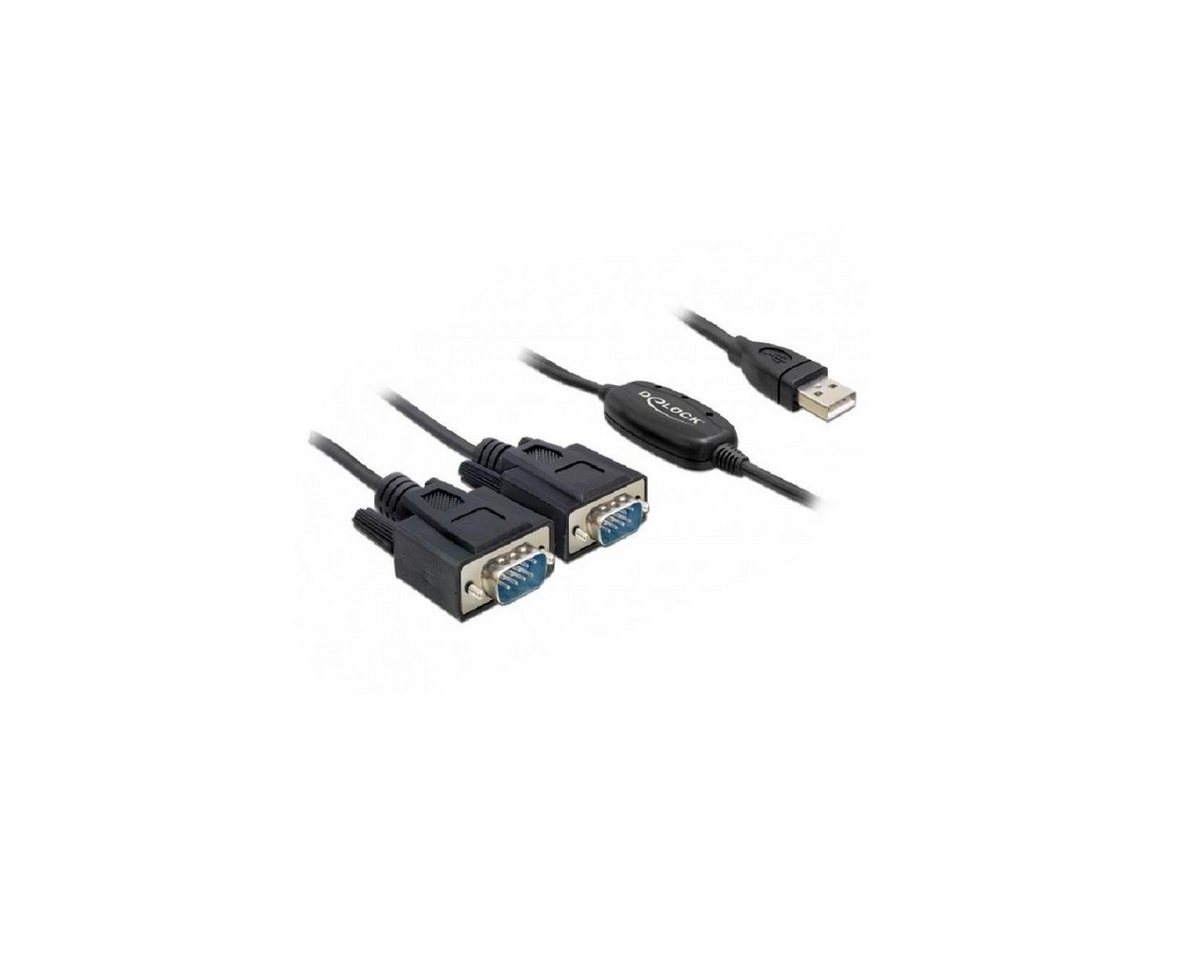 Delock 61886 - Adapter USB 2.0 Typ-A > 2 x Seriell DB9 RS-232 Computer-Kabel, USB A, (140,00 cm) von Delock