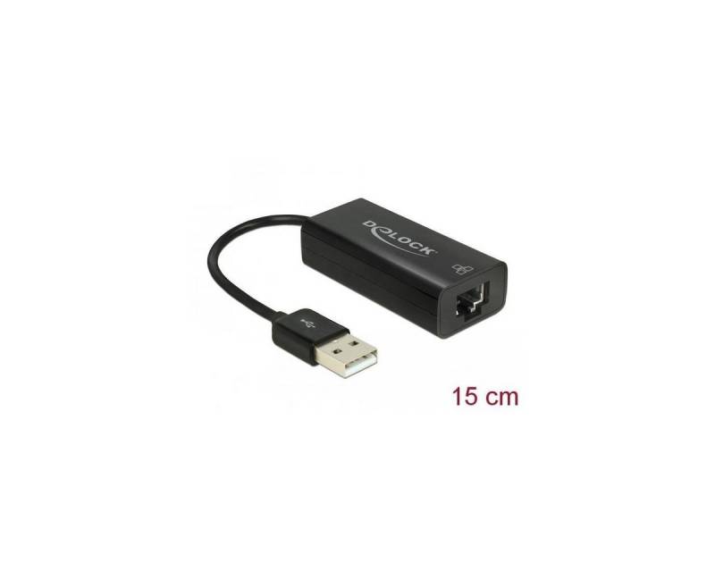 Delock 62595 - Adapter USB 2.0 > 1x Gigabit LAN 10/100 Mbps Computer-Kabel, USB A, RJ45 (15,00 cm) von Delock