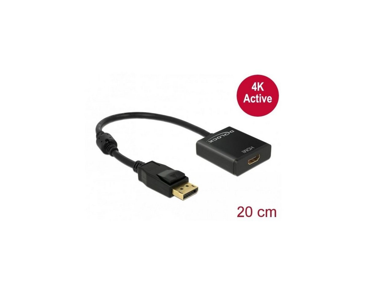 Delock 62607 - Adapter DisplayPort 1.2 Stecker > HDMI Buchse 4K... Computer-Kabel, Display Port, DisplayPort (20,00 cm) von Delock