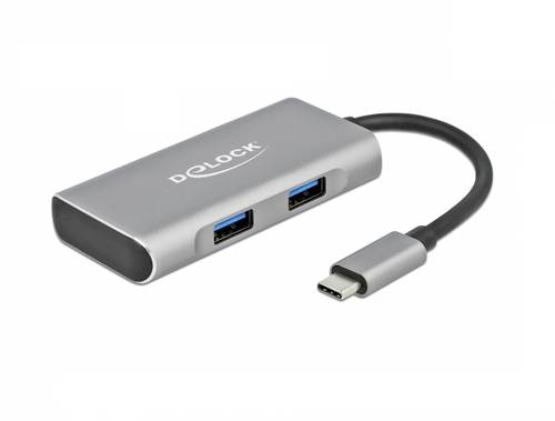 Delock 63260 4 Port USB-C® (USB 3.2 Gen 2) Multiport Hub Grau von Delock