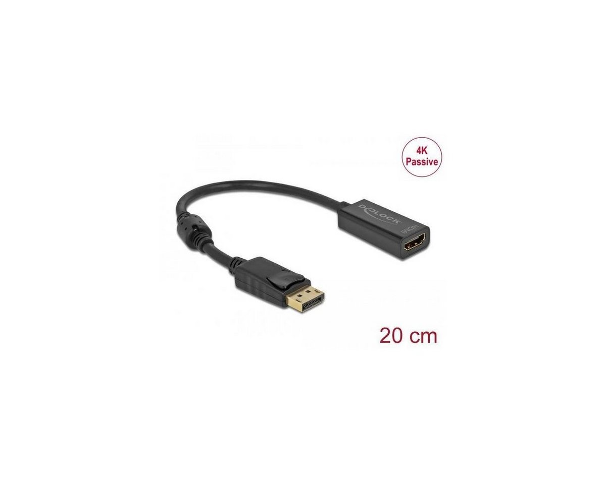 Delock 63559 - Adapter DisplayPort 1.2 Stecker zu HDMI Buchse... Computer-Kabel, Display Port, DisplayPort (20,00 cm) von Delock