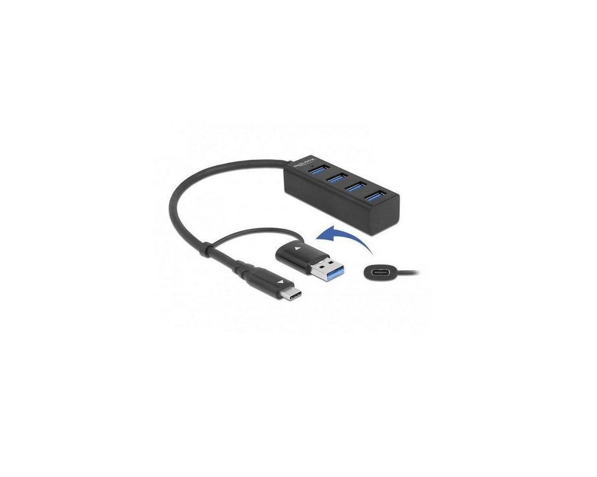 Delock 63828 - 4-Port USB 3.2 Gen 1 Hub mit USB Typ-C oder USB... USB-Adapter USB C von Delock