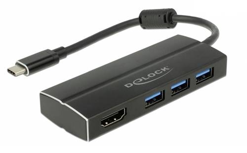 Delock 63931 USB-C® (USB 3.2 Gen 2) Multiport Hub Schwarz von Delock