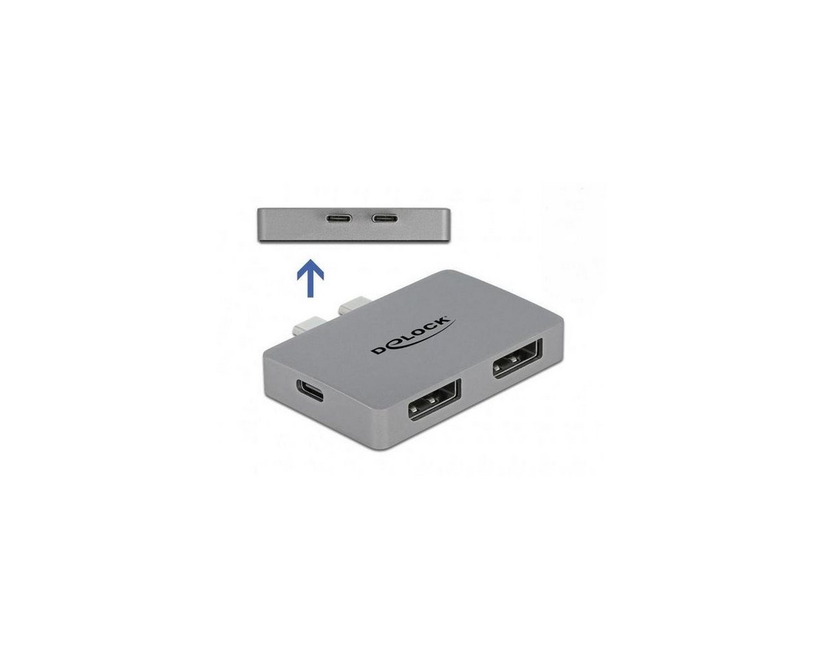 Delock 64001 - Dual DisplayPort Adapter mit 4K 60 Hz und PD 3.0... Computer-Kabel, USB C, DisplayPort von Delock