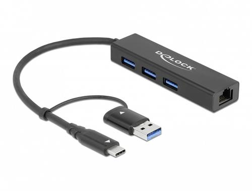 Delock 64149 USB 3.2 Gen 1-Hub (USB 3.0) Schwarz von Delock