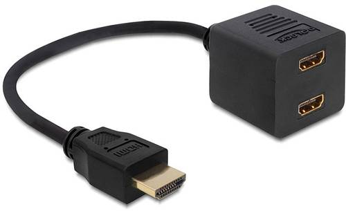 Delock 65226 HDMI Adapter [1x HDMI-Stecker - 2x HDMI-Buchse] Schwarz 12.00cm von Delock