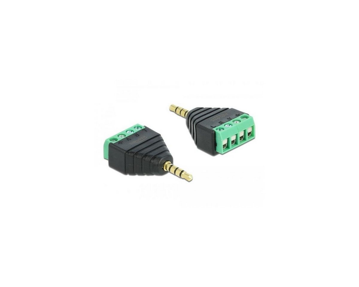 Delock 65453 - Adapter Klinke Stecker 3,5 mm zu Terminalblock 4 Pin Computer-Kabel, Klinkenstecker/-buchse 3.5mm, Klinke von Delock