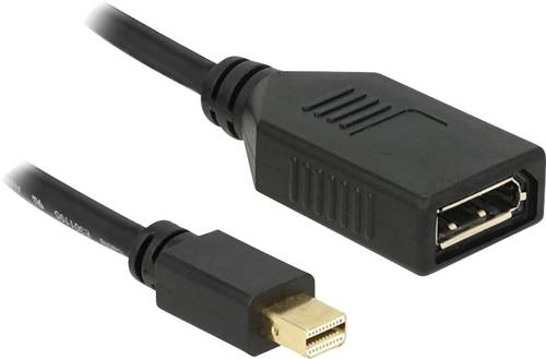 Delock 65554 DisplayPort Adapter [1x Mini-DisplayPort Stecker - 1x DisplayPort Buchse] Schwarz mit F von Delock