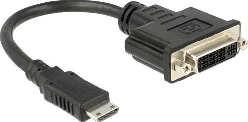 Delock 65564 HDMI / DVI Adapter [1x HDMI-Stecker C Mini - 1x DVI-Buchse 24+5pol.] Schwarz 20.00cm von Delock