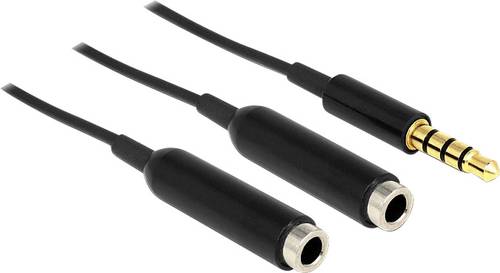 Delock 65575 Klinke Audio Y-Kabel [1x Klinkenstecker 3.5mm - 2x Klinkenbuchse 3.5 mm] 25.00cm Schwar von Delock