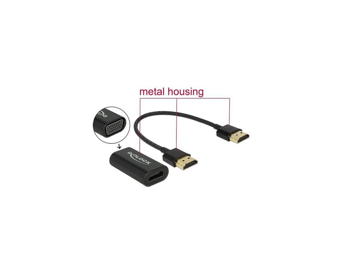 Delock 65667 - Adapter HDMI-A Stecker > VGA Buchse... HDMI-Kabel, HDMI-A, HDMI (17,00 cm) von Delock